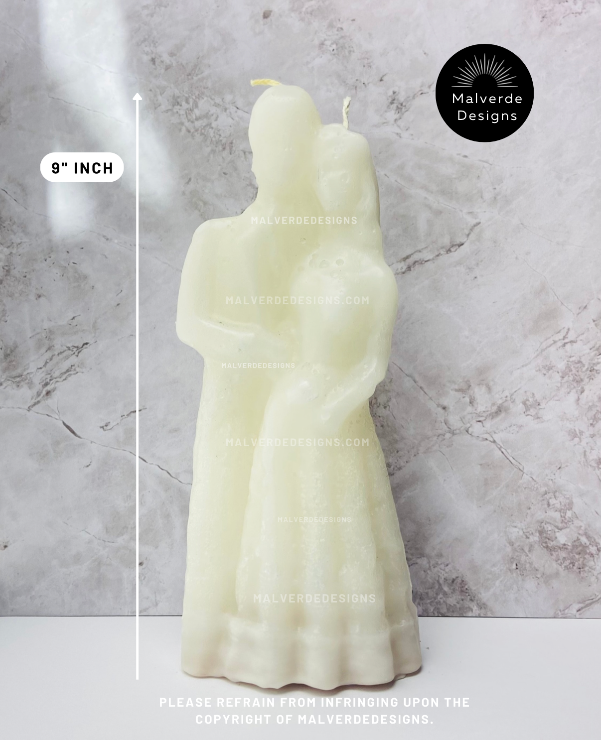 9" inch White Marriage Image Ritual Candle, Love Spell candle, 9" pulgadas Blanco Vela ritual de imagen para el matrimonio, vela para hechizos de amor