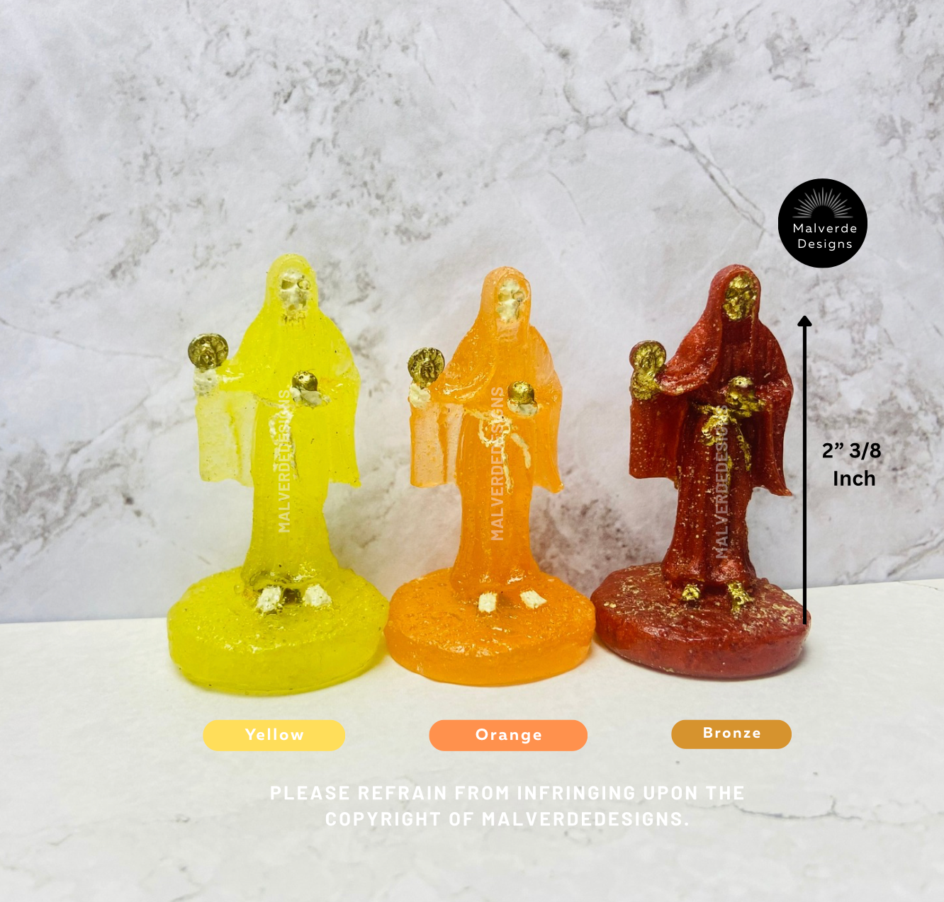 Statuette de protection Sainte Mort 2" 3/8 pouces, Statuette de protection Sainte Mort