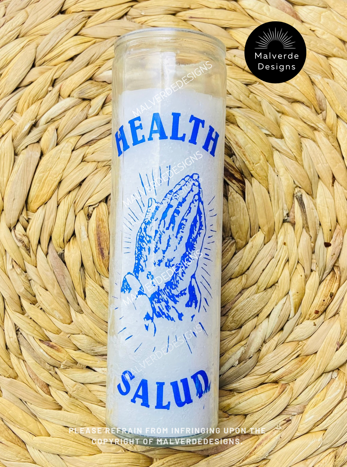 Health Glass Candle, Vela De Salud De Vidrio