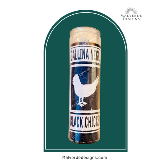 Black Chicken Glass Candle, Cleansing Candle, Gallina Negra Vela De Vidrio, Vela De Limpia