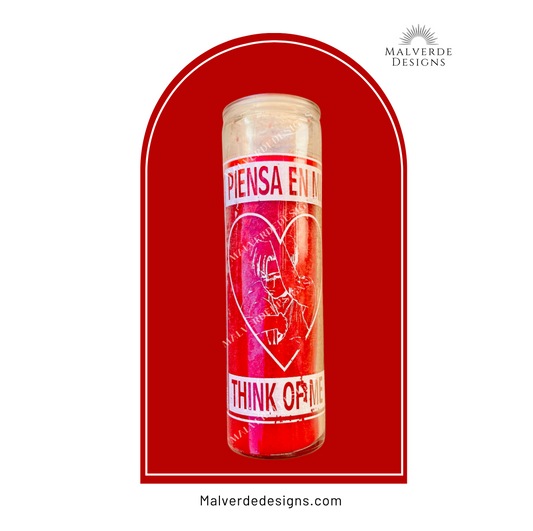 Think of Me Glass Candle, Piensa En Mi Velas De Vidrio, Love Candle, Velas De Amor
