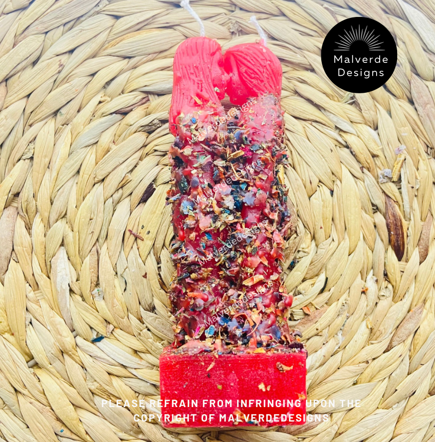 Love candles, couple candles set, love spell, Attraction, Think of me, Velas de amor, Juego de velas de pareja, Hechizo de amor, Atracción