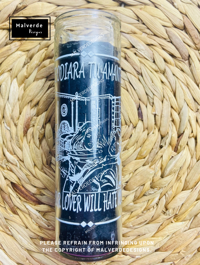 Your Lover Will Hate You Glass Candle, Vela De Vidrio Te Odiara Tu Amante