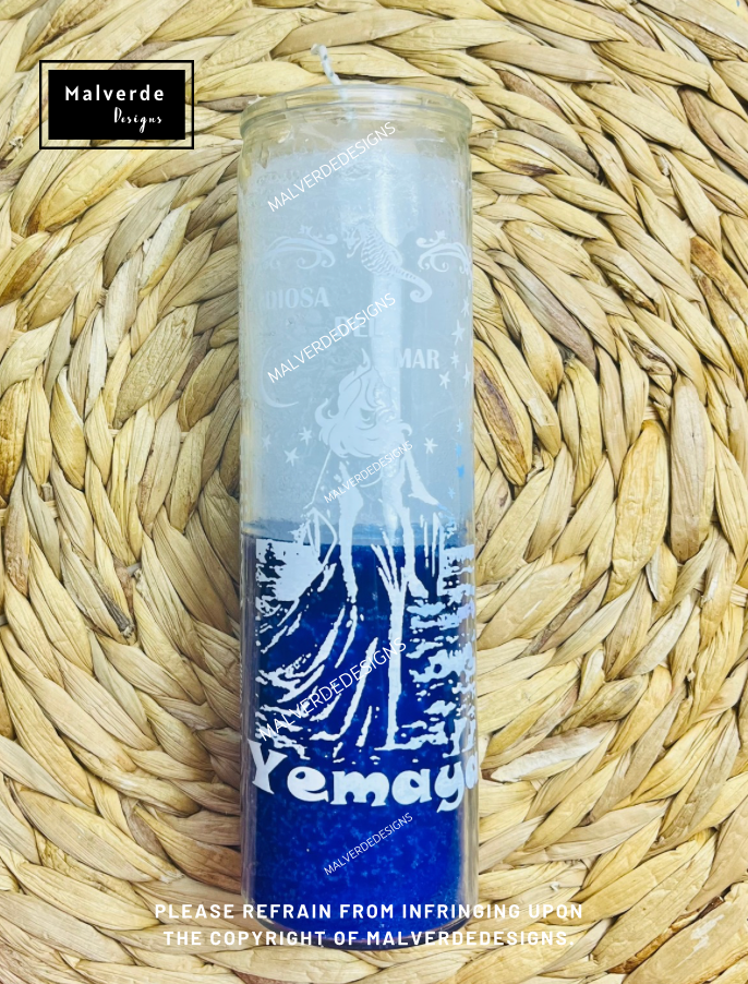 Yemaya Orisha Spiritual Candle, Vela Orisha De Yemaya