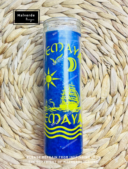 Yemaya Orisha Spiritual Candle, Vela Orisha De Yemaya