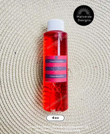 Seven times reversible Bath/Water, Hex Remover, Remove witchcraft, Baño o agua de siete veces reversible, Elimina los Hechizos, Limpia para Eliminar Brujería