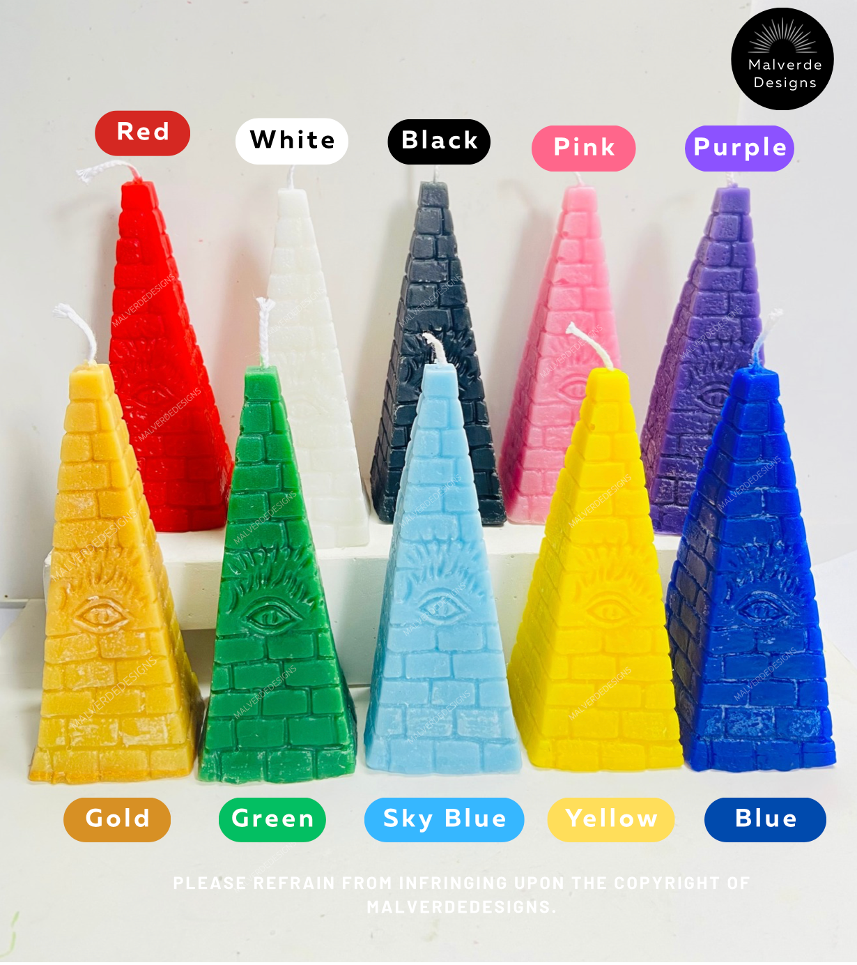 Evil Eye pyramids figure Candles, Figure Candles, Rituals, Velas Pirámides Del Mal De Ojo, Velas de Rituales