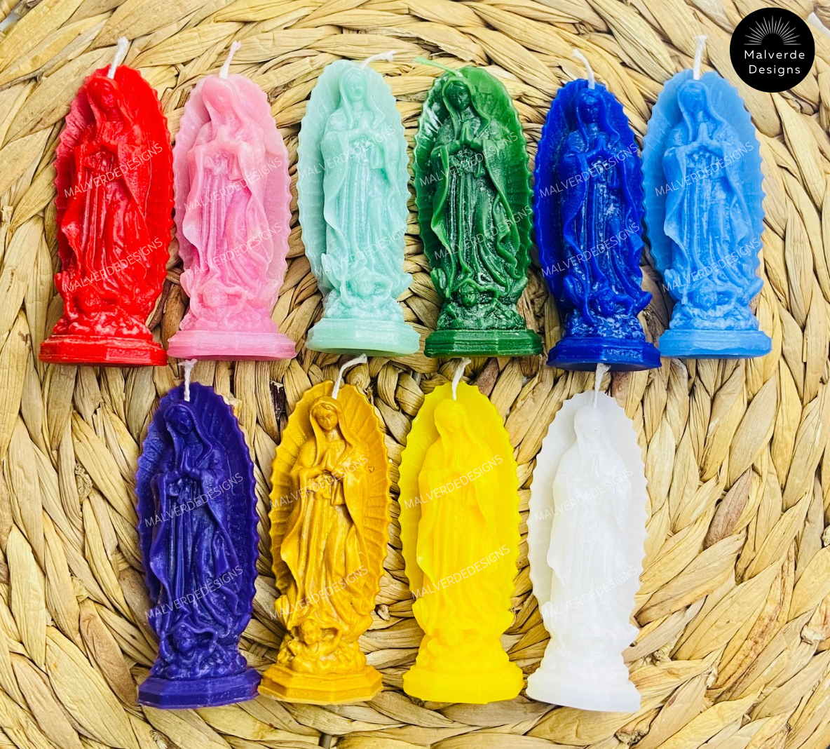 Our Lady of Gudalupe figure Candles, Figure Candles, Virgen Mary, Velas De la Virgen De Gudalupe, Velas Religiosa