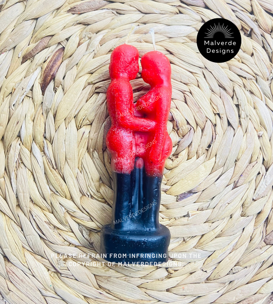 Reversible Couples Candle, Black & Red Bending Candle, Velas de Pareja Reversible, Negara y Rojo