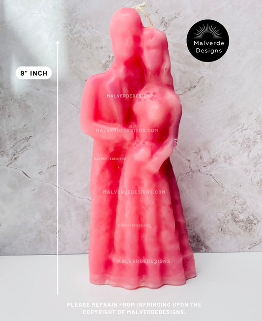 9" inch Pink Marriage Image Ritual Candle, Love Spell candle, 9" pulgadas Rosita Vela ritual de imagen para el matrimonio, vela para hechizos de amor