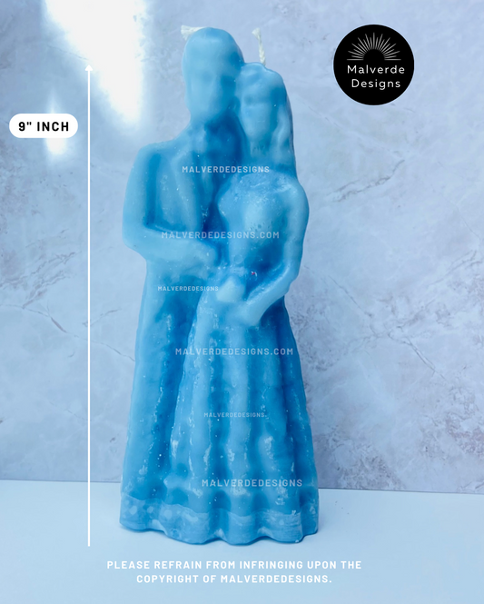 9" inch Blue Marriage Image Ritual Candle, Love Spell candle, 9" pulgadas Azul Vela ritual de imagen para el matrimonio, vela para hechizos de amor