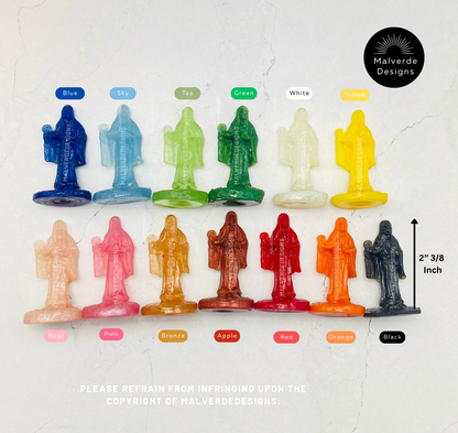 Statue de protection de la Sainte Mort, 2" 3/8 pouces, Estatua de la Santa Muerte 2" 3/8 pulgadas, Estatua de protección