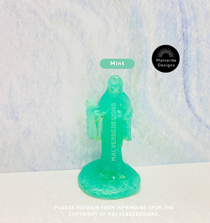 Statue de protection de la Sainte Mort, 2" 3/8 pouces, Estatua de la Santa Muerte 2" 3/8 pulgadas, Estatua de protección