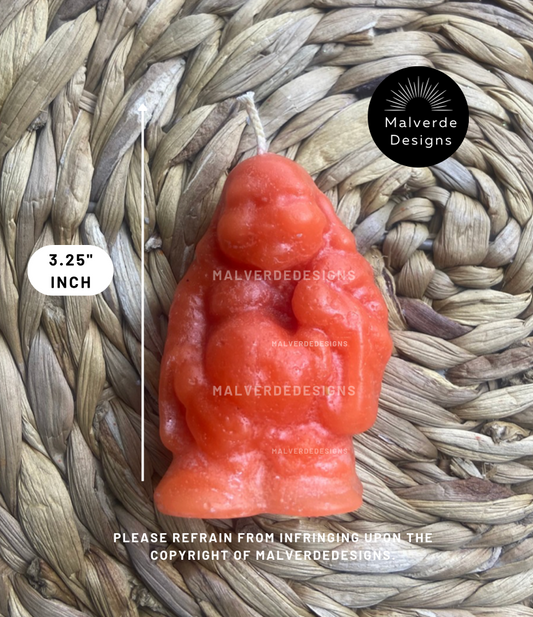 Orange Buddha Figure Candle 3.25" Inch, Success and Abundance, Fortune and Luck candle, Vela Buda Naranja de Figura de 3.25 pulgadas, Éxito y Abundancia