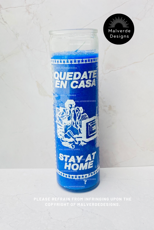 Stay at Home Glass Candle, Love Candle, Vela de Vidrio Quedate en Casa vela de amor