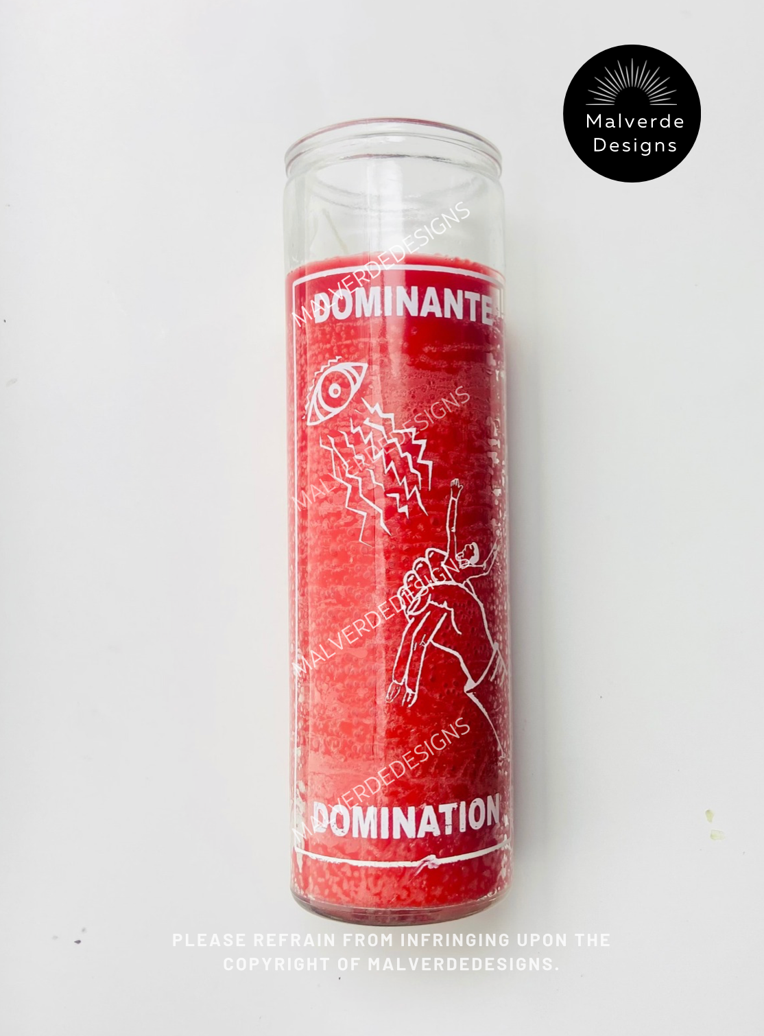 Domination Red Love Glass Candle, Vela de Amor Rojo de dominacion, Love Spell, Hechizo de Amor