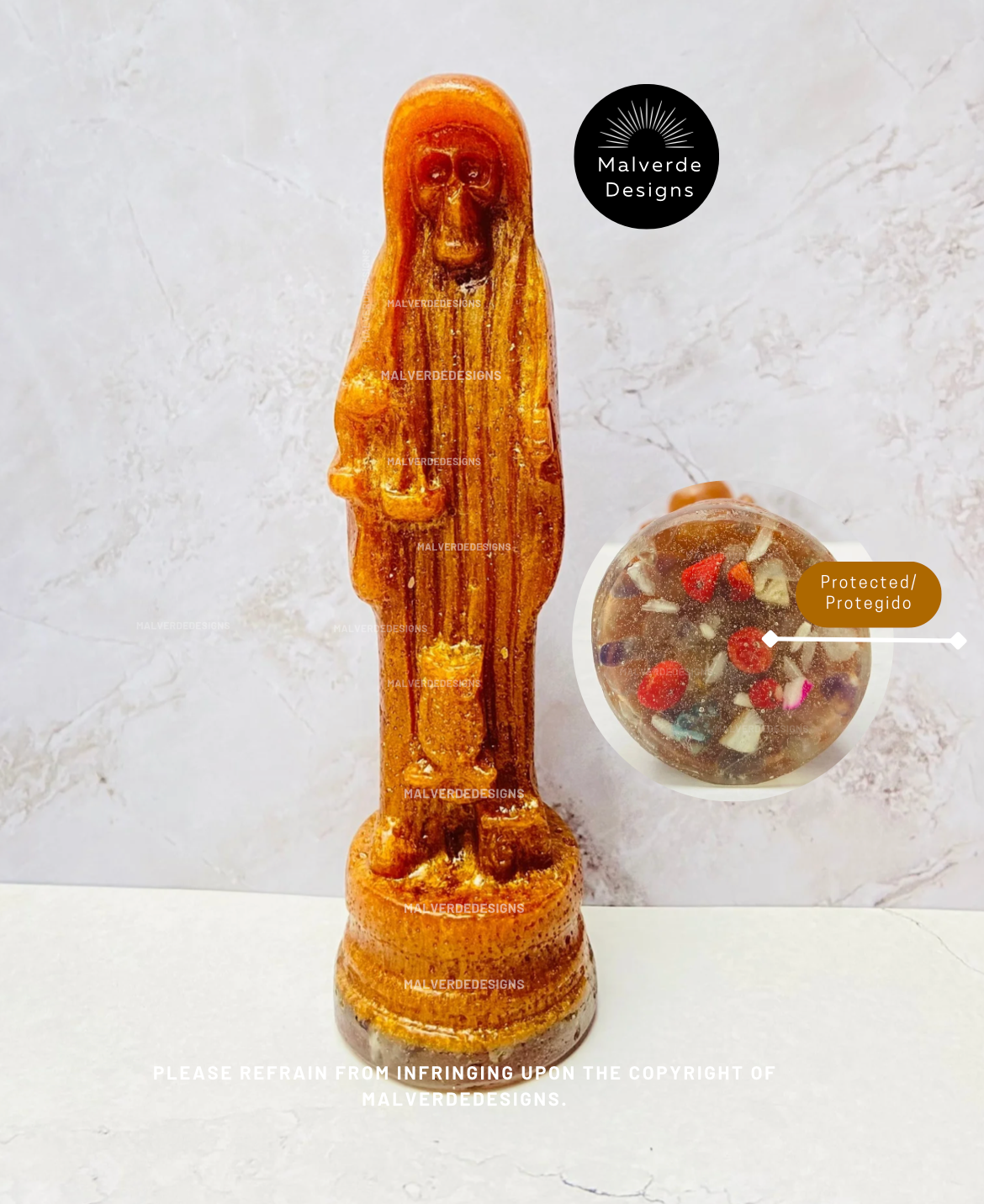 Statue de protection Sainte Mort 5 pouces, Estatua de la Santa Muerte 5" pulgadas, Estatua de protección