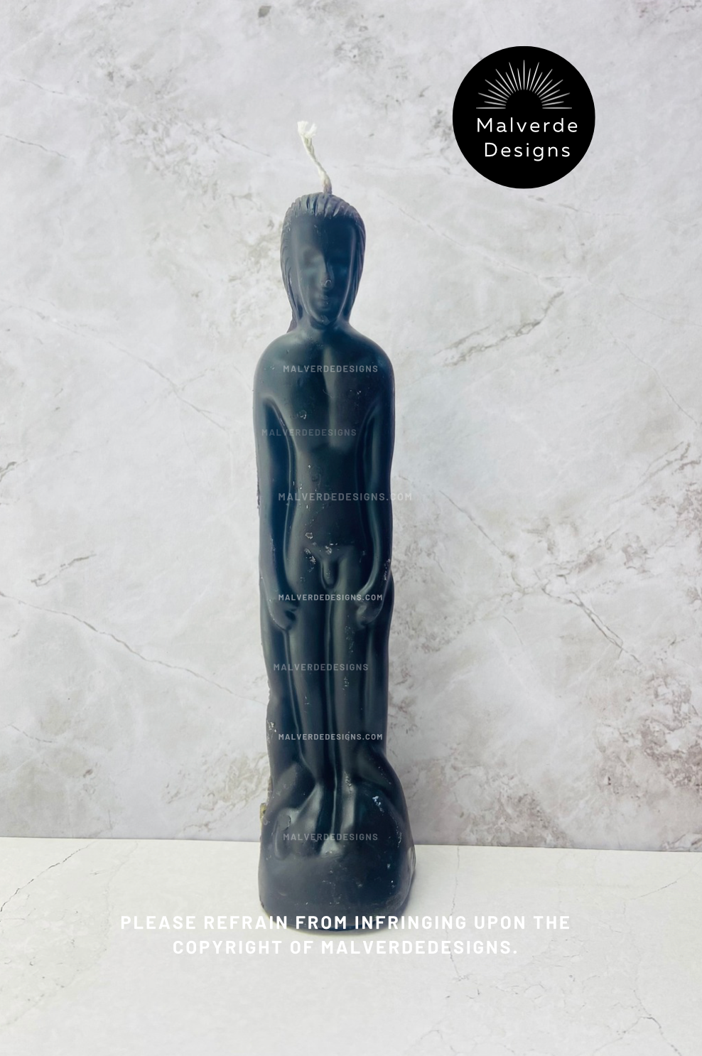 Black Male Figure, Spell Candle, Ritual Image Figure Candle, Male Image Candle, Vela Negra Hombre