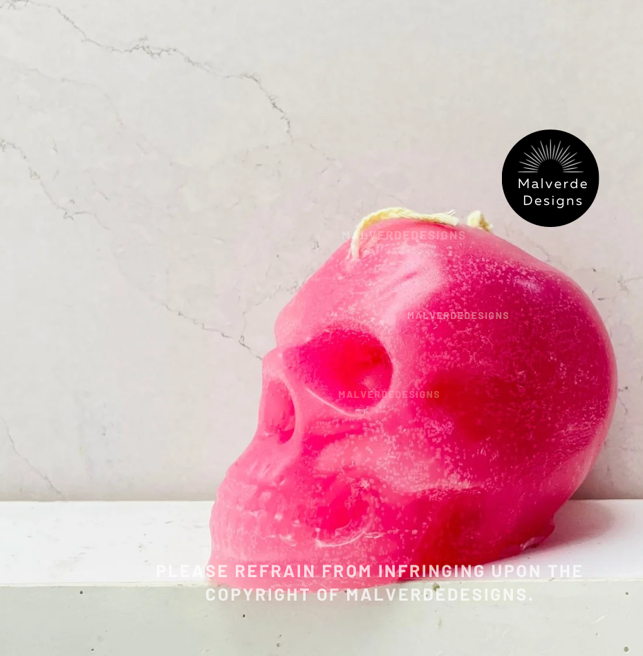 Pink Skull Candle, Skull Candles, Vela de calavera Rosita, Velas de Calavera