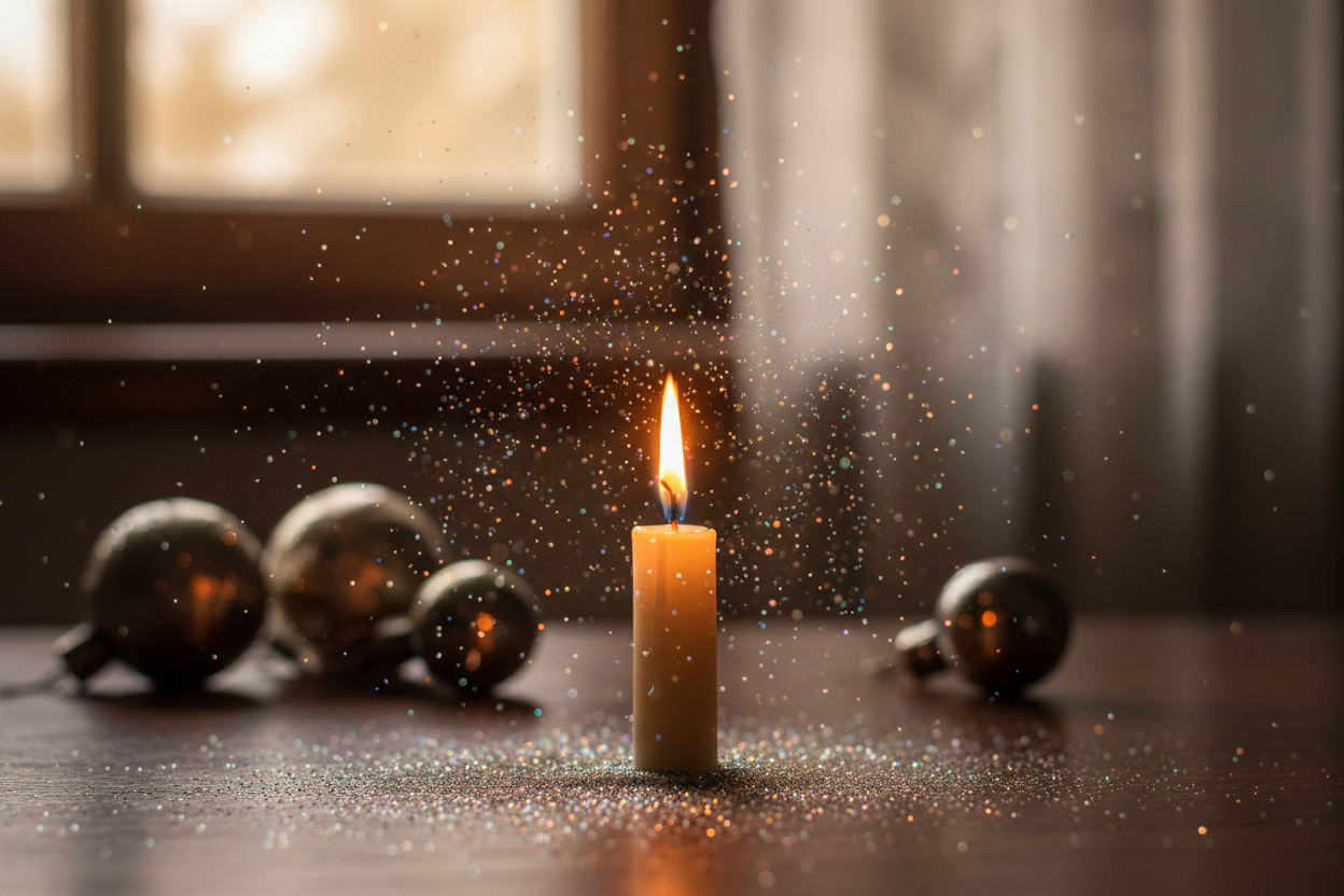 candle burning sparkle
